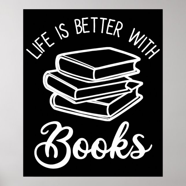 Póster La vida es mejor con los libros (Frente)