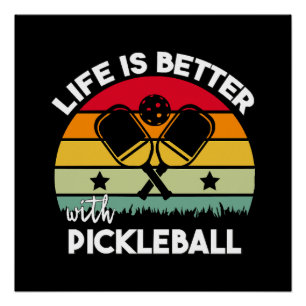 Póster La vida es mejor con Pickleball