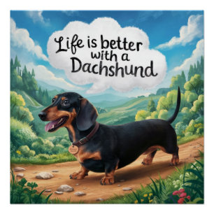 Póster La Vida Es Mejor Con Un Dachshund