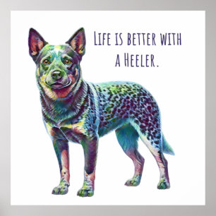 Póster La vida es mejor con un Heeler