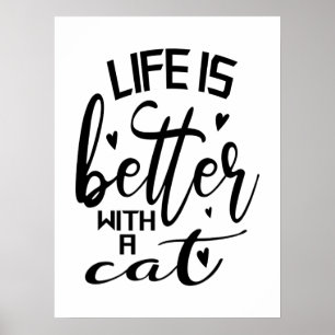 Póster La vida es mejor con una tipografía moderna de un