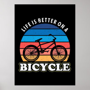 Póster La Vida Es Mejor En Bicicleta