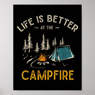 Póster La Vida Es Mejor En El Campamento Camionero De Cam