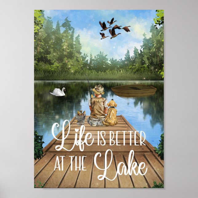 Póster La vida es mejor en el lago (Frente)