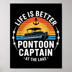 Póster La vida es mejor en el lago ntoon Capitán Navegand