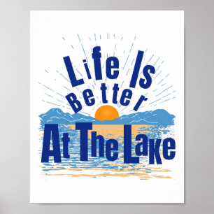 Póster La vida es mejor en el lago Pesca en barca Gif