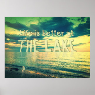 Póster La vida es mejor en el lago Tiny Bird