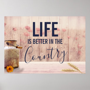 Póster La vida es mejor en el país con leche puede