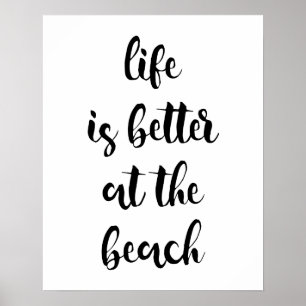 Póster La Vida Es Mejor En El Poster De La Playa