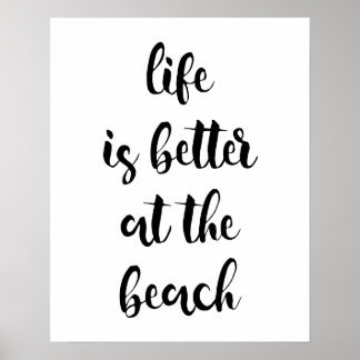 Póster La Vida Es Mejor En El Poster De La Playa