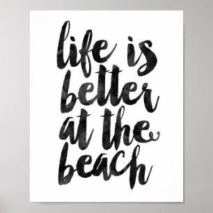 Póster La Vida Es Mejor En La Playa