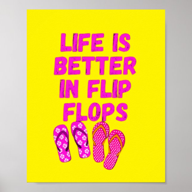 Póster La vida es mejor en los flip flops (Frente)