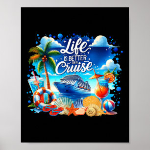 Póster La Vida Es Mejor En Un Vac De Verano En La Playa D
