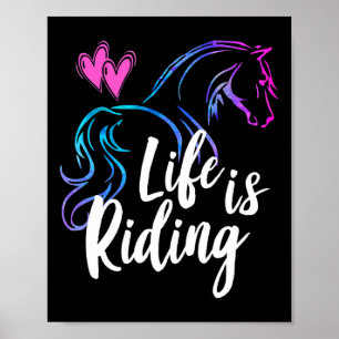 Póster La Vida Es Montar Caballos Jinete Ecuestre Chica K