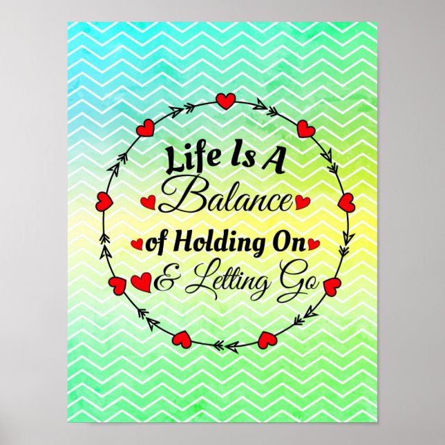 Póster La vida es un equilibrio las reglas de vida inspir (Frente)