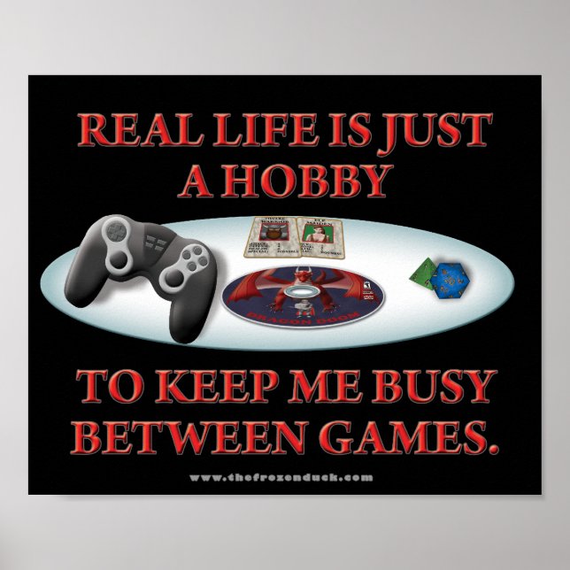 Póster La vida es un hobby entre los juegos (Frente)