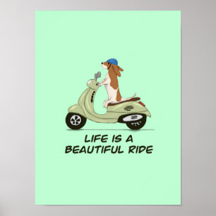 Póster La vida es un paseo hermoso - Perro en Vespa - Ver