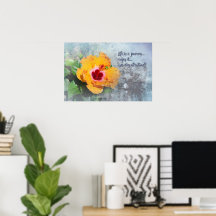 la vida es un viaje con cartel de hibisco