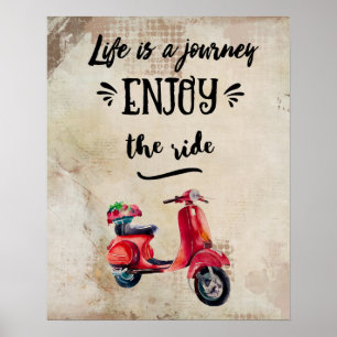 Póster La Vida Es Un Viaje De Tipografía Inspiradora De T