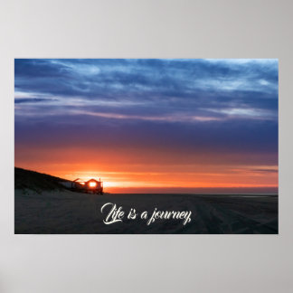 Póster La vida es un viaje vibrante naranja del cielo de 