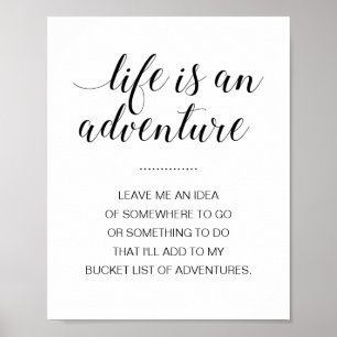 Póster La Vida Es Una Aventura Lista De Baldes Ideas Grad