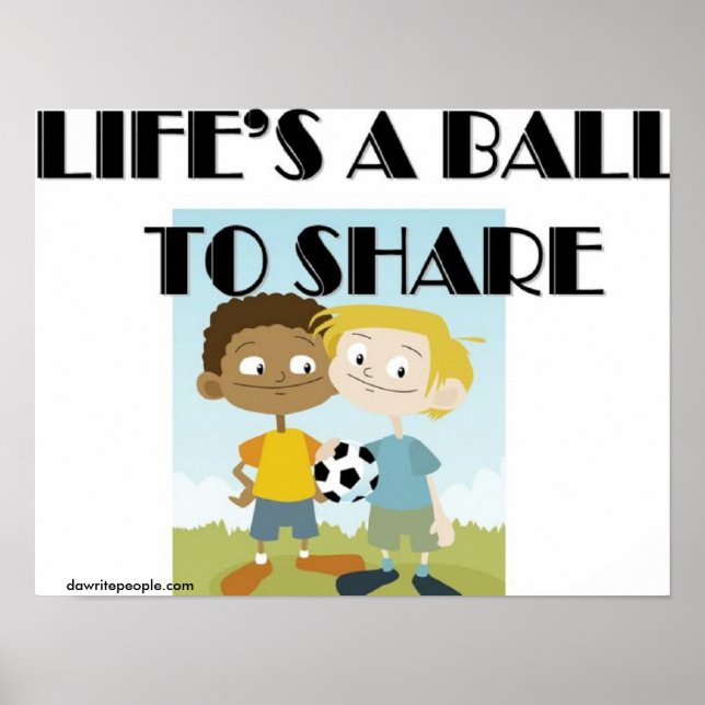 Póster La vida es una pelota para compartir (Frente)
