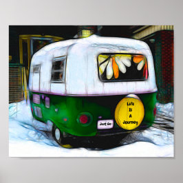 Póster La vida hippie del Camper Retro es un viaje