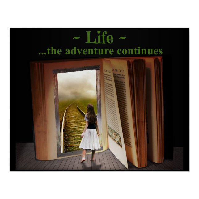 Póster La vida, la aventura continúa (Anverso)