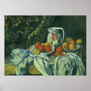 Póster La vida, la cortina y la cocina de Paul Cezanne