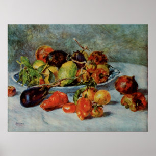 Póster La vida muerta de Renoir con fruta mediterránea, 1