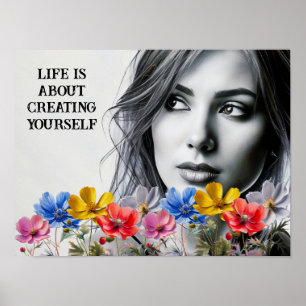 Póster La vida se trata de crearte a ti mismo