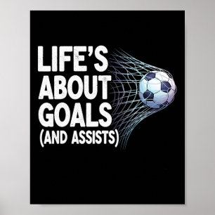 Póster La vida se trata de goles y es divertido jugador d