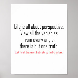 Póster La vida se trata de perspectiva