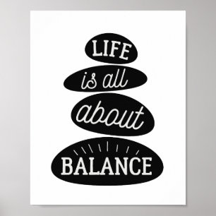 Póster La Vida Se Trata De Un Equilibrio   Cita motivador