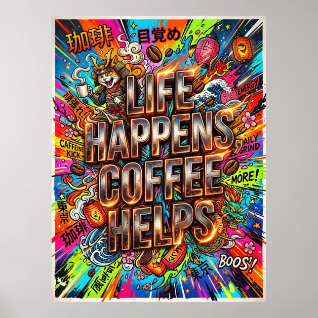 Póster la vida sucede, el café ayuda (Frente)