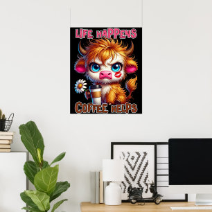 Póster La vida sucede el café ayuda 