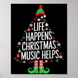 Póster La vida sucede la música navideña ayuda a la famil