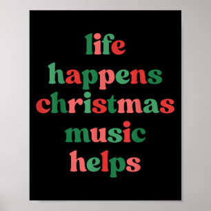 Póster La Vida Sucede Música de Navidad Ayuda Retro Groov