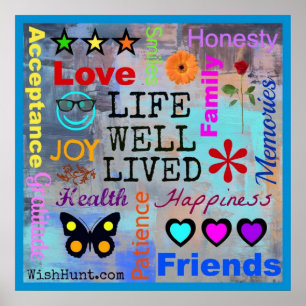 Póster La vida vivió bien poster inspirador por WishHunt