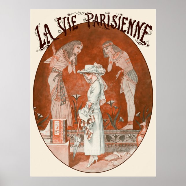 Póster La Vie Parisienne - Devant les sarcophages du Louv (Frente)