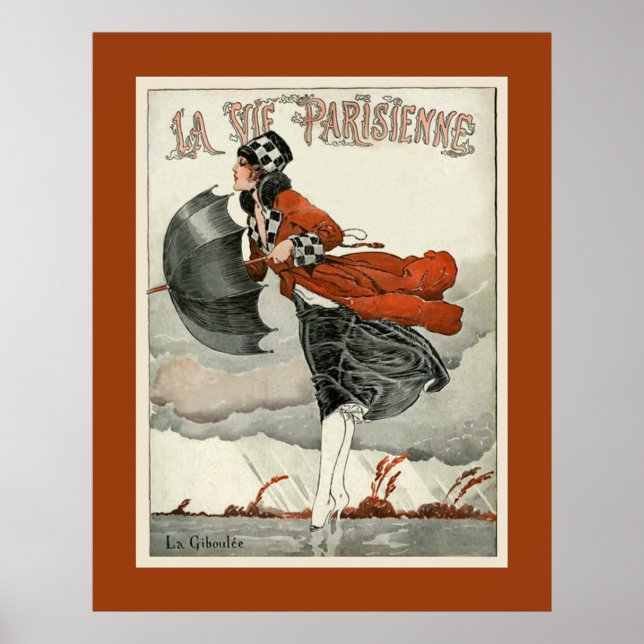 Póster La Vie Parisienne ~ La Giboulee ~ Sleet 1918 (Frente)