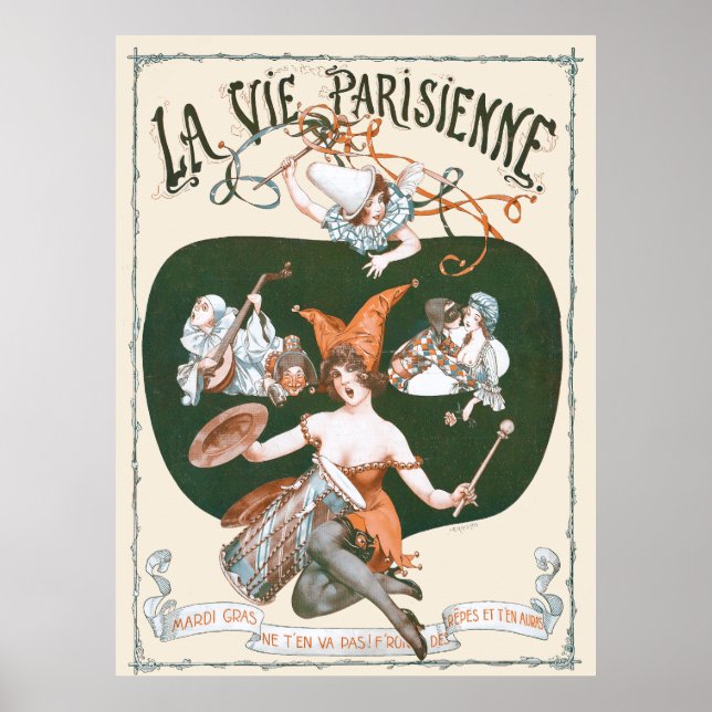 Póster La Vie Parisienne - Mardi Gras ne t'en va pas!, 19 (Frente)
