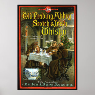 Póster La vieja abadía de lectura Whisky