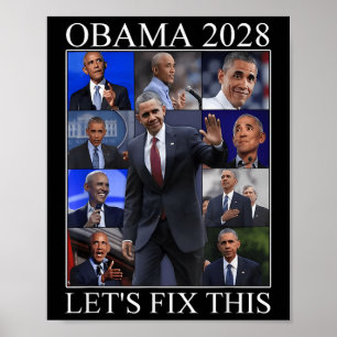 Póster La vieja elección patriótica política de Obama 202