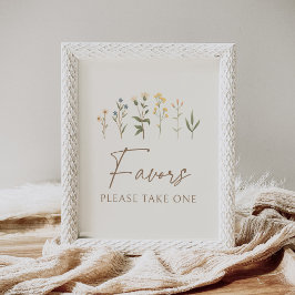 Póster La vieja flor silvestre Baby Shower favorece al Ró