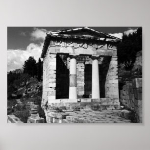 Póster La vieja Grecia Delphi Athenian Treasury