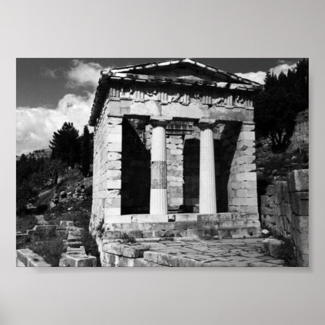 Póster La vieja Grecia Delphi Athenian Treasury (Frente)