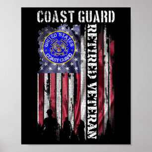Póster La vieja guardia costera de la bandera estadounide