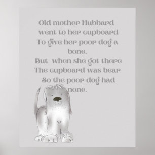 Póster La vieja madre Hubbard en los grises