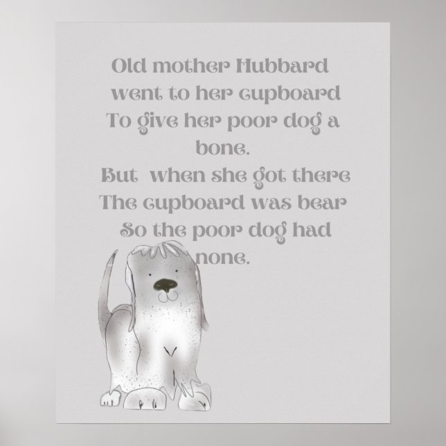 Póster La vieja madre Hubbard en los grises (Frente)